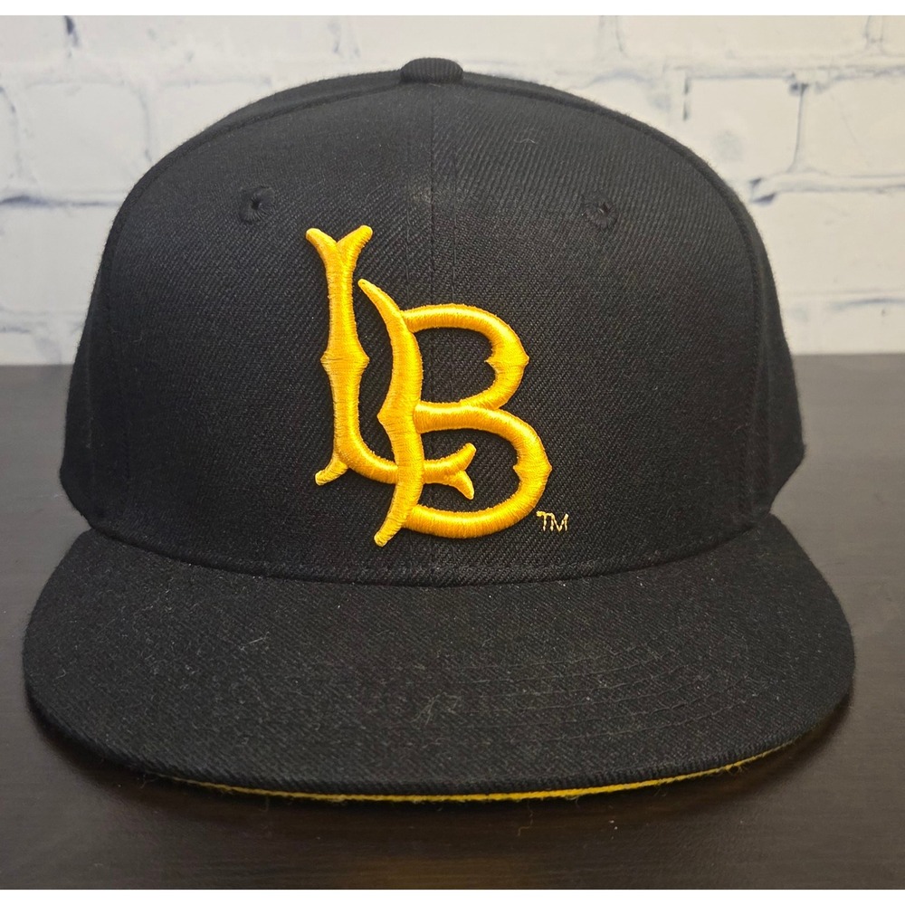 Long Beach State 49ers Dirtbags W Republic Black Wool Flat Brim Fitted Hat 7 3/8